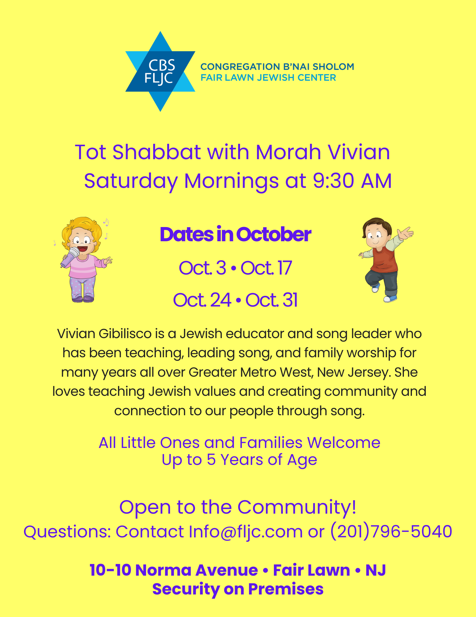 10-1-26 - Tot Shabbats in Oct 2026