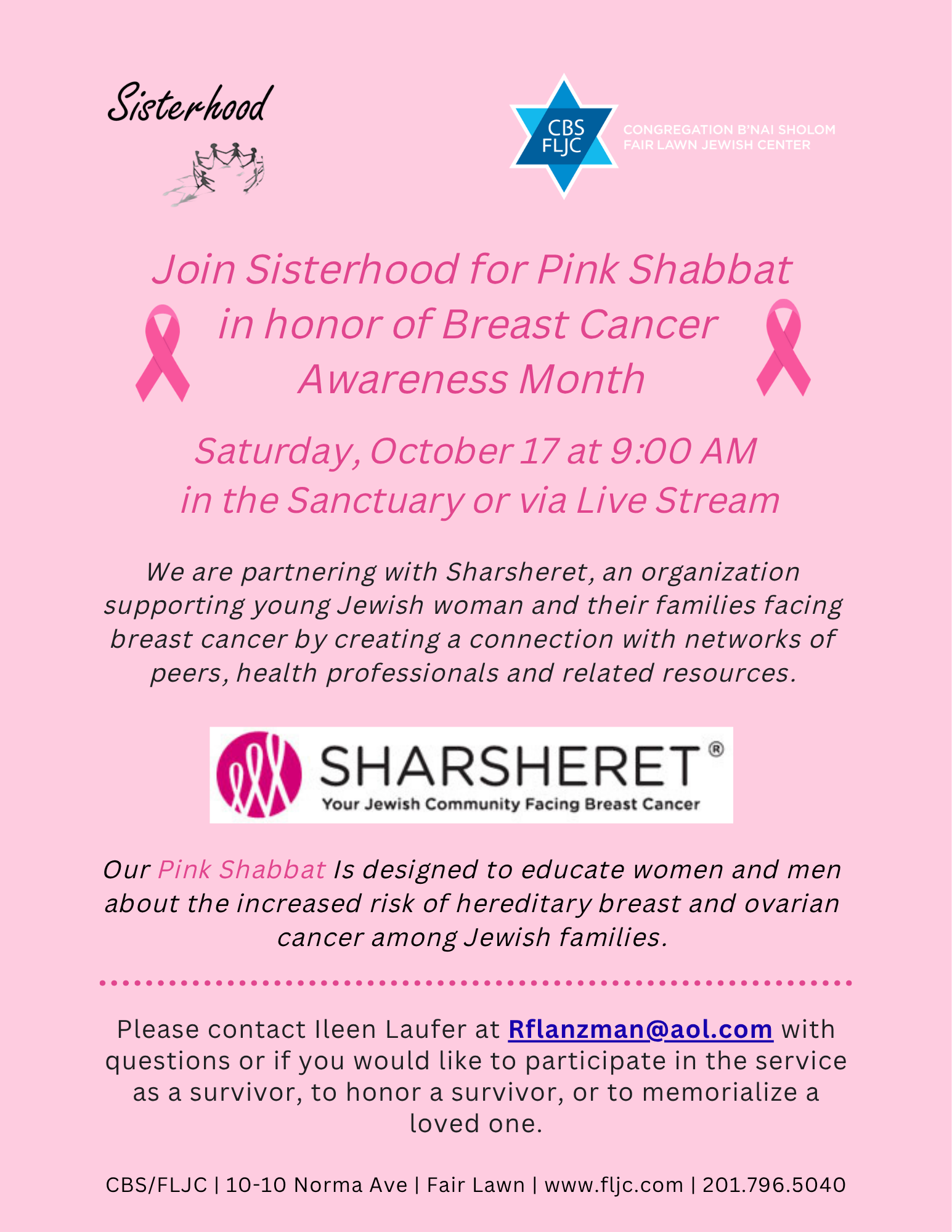 10-17-26 - Sisterhood Pink Shabbat