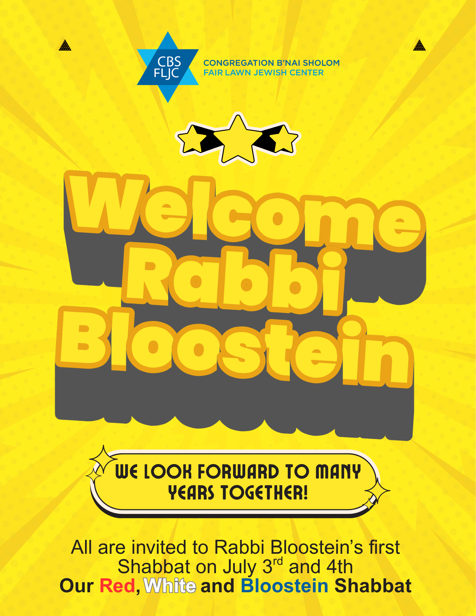 7-1-26 - Welcome Rabbi Bloostein