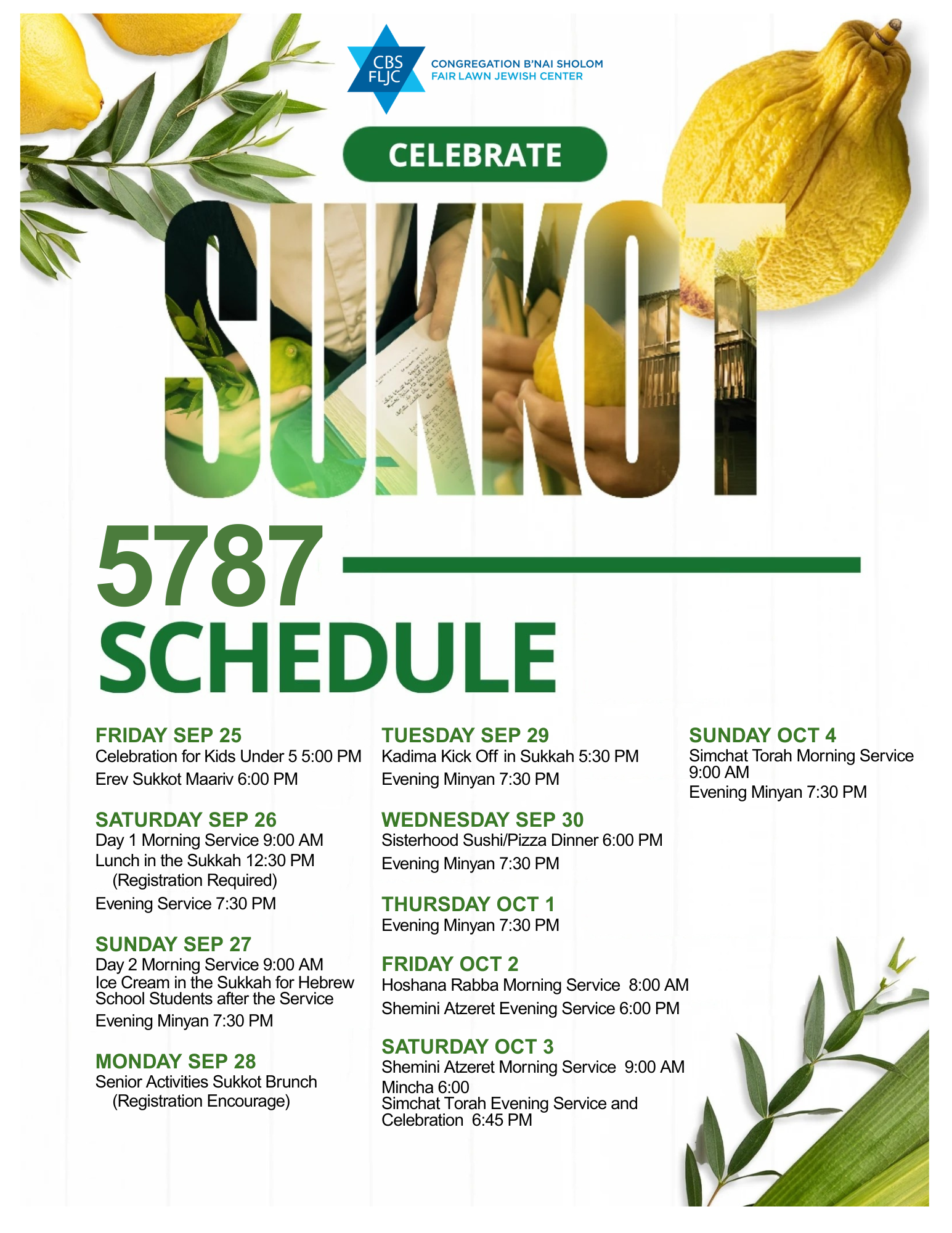 9-25-26 - Sukkot Schedule 5787 - SepOct 2026